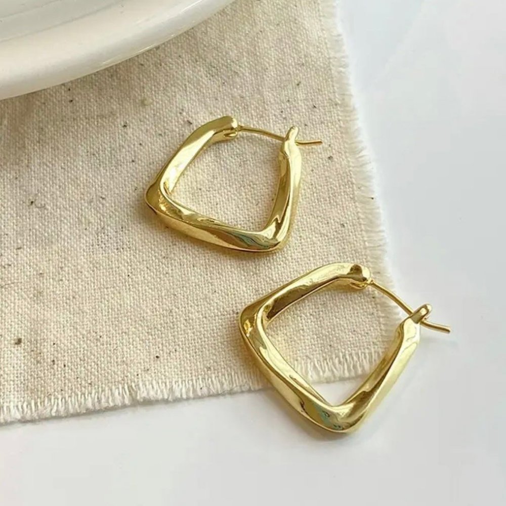 New Design Fashion Jewelry Simple Irregular Geometric Metal Earrings - Picture 1 of 5